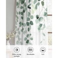thumbnail image 6 of Eucalyptus Leaf Sage Green Sheer Curtains 54 Inch Length 2 Panels Set for Living Room/Bedroom, Spring Weeping Leaves Botanical Kitchen Curtains Grommet Semi-Sheer Curtains Window Treatments 42"x54"x2, 6 of 7