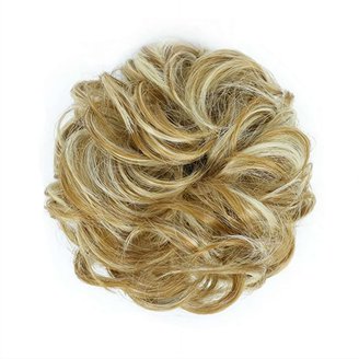 Supvox Grey Curly Bun Hair Piece Synthetic Hair Extension  display picture 3