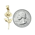 thumbnail image 3 of 14K Gold Long Stem Rose Pendant, 3 of 5