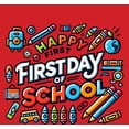 thumbnail image 4 of Happy First Day of School Adult Red Crew Neck Short Sleeve Tee-XL, 4 of 4
