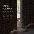 thumbnail image 2 of Cortinas Beauoop con estampado floral verde, 100% opacas, 214 x 213 cm, 2 paneles, 2 of 9
