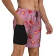thumbnail image 2 of Kdxio Cute Strawberry Print Men's Swim Trunks with Compression Liner 7 Inch Inseam Quick Dry Swim Shorts, 2 of 7