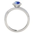 thumbnail image 4 of Aonejewelry 1.15 Ct. Ttw Halo Diamond Oval Shape Sapphire Ring In 10k White Gold, 4 of 4