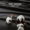thumbnail image 5 of Regency Heights Cotton 144TC Queen 100% Cotton Solid Sheet Set in Black, 5 of 10