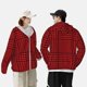 thumbnail image 4 of Fotbe Red Black Houndstooth Chaqueta con Protección Solar UPF 50+ para Hombre y Mujer, Camisa con Capucha y Bolsillos-Small, 4 of 7