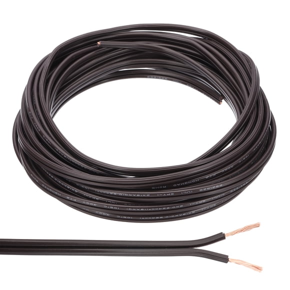 Uxcell Cable Cubierto de 25 pies 18/2, Cordón de lámpara SPT-1 de 300V, Cable electrónico flexible aislado y resistente al calor, Marrón