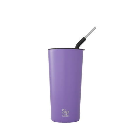 S'ip by S'well Vacuum Insulated Stainless Steel Takeaway Tumbler, Purple Rock Candy, 24 oz