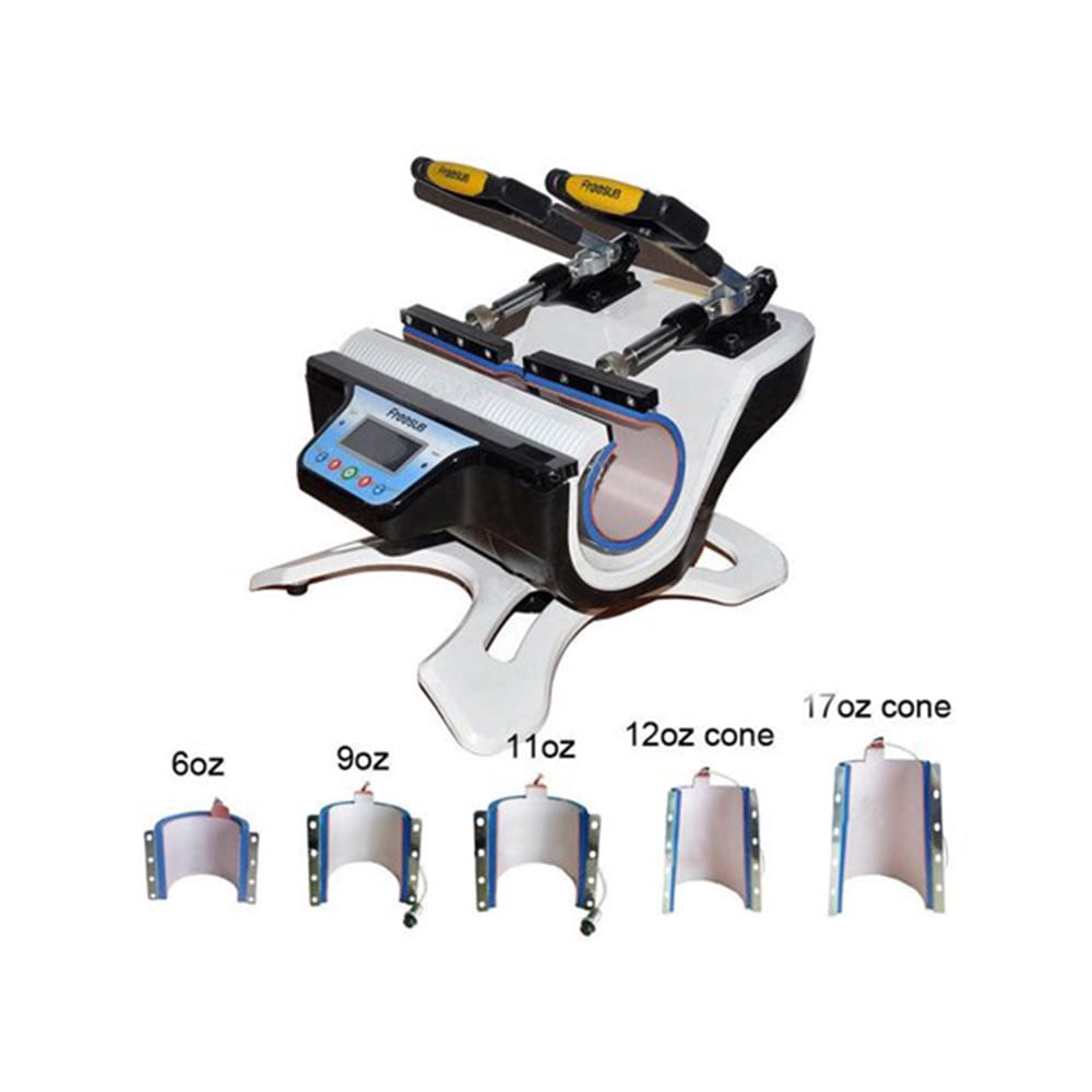 Techtongda 5in1 Mug Heat Press Sublimation Transfer Machine with Double Station
