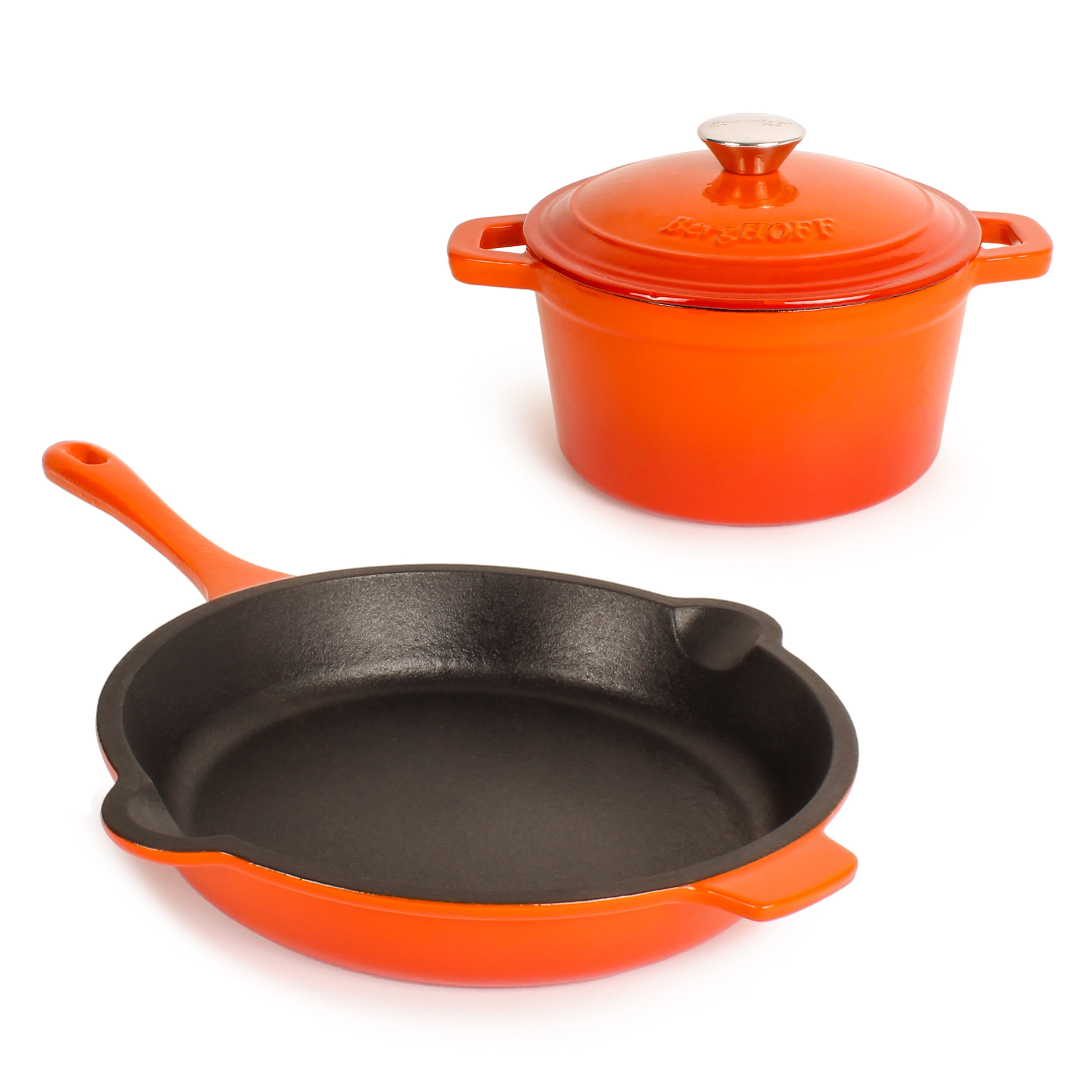 BergHOFF Neo Cast Iron 3Pc Cookware Set, 3Qt Covered Dutch Oven & 10