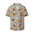 thumbnail image 5 of Daiia Cute Dog Men's Linen Shirts Short Sleeve Casual Shirts Button Down Shirt for Men Beach Summer Wedding Shirt-4X-Large, 5 of 6