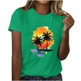 thumbnail image 2 of Guzom Womens Fashion Landscape Printed Short Sleeves Round Neck T - Shirt for Casual and Daily Wear,Green,Size S, 2 of 4