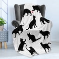 thumbnail image 4 of Cat Soft Flannel Fleece Throw Blanket, Silhouette of Kittens in Various Postures Playing Red Ball Animal Pet Paw Print, Cozy Plush for Indoor and Outdoor Use, 50" x 70", Vermilion Black, by Ambesonne, 4 of 5