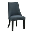 Visual Reference: Blue Textured Fabric Upholstered Side Chairs Set Of 2 Dark
