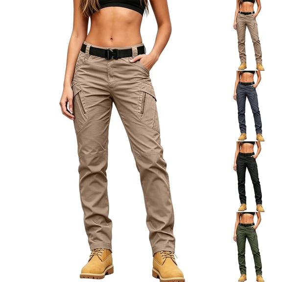 Women's Flex Stretch Cargo Work Pants Straight Leg Quick Dry Tactical Pants with Pockets Comfy for Outdoor & Hiking XL