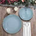 thumbnail image 6 of BalsaCircle 10 Round 8" Dusty Blue Glossy Disposable Salad Dinner Plastic Plates Gold Trim Party Events Decorations, 6 of 8