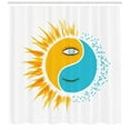 thumbnail image 3 of Ambesonne Yin Yang Shower Curtain, Day and Night Sun Moon, 69"Wx75"L, Earth Yellow Sky Blue, 3 of 3