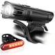 thumbnail image 3 of Juego de luces para bicicleta recargables USB ultrabrillantes, potente faro delantero y luz trasera para bicicleta, 4 modos de luz, fácil de instalar para hombres, mujeres y niños, 3 of 5