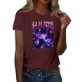 thumbnail image 2 of Nvse-KPop Demon Hunters Team T-Shirt – Unisex Short Sleeve Cartoon Graphic Tee for K-Pop and Movie Fans#Deep Red S, 2 of 4