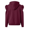 thumbnail image 5 of larppty Women's Trendy Puff Long Sleeve Drawstring Hoodies Trendy Fall Winter Casual Pullover Sweatshirts for Women 2025 (Wine, XXL), 5 of 5
