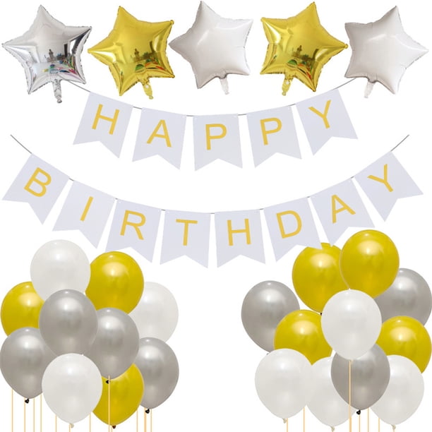 Kit de globos plateados, 29 unidades, láminas de látex dorado para fiestas