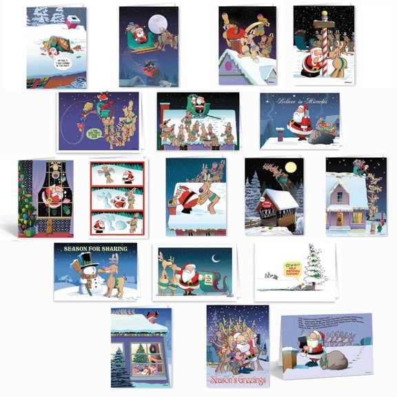 Ultimate Funny Christmas Card Variety Pack - 36 Funny Cards & Envelopes - 18 Different Humorous Designs95