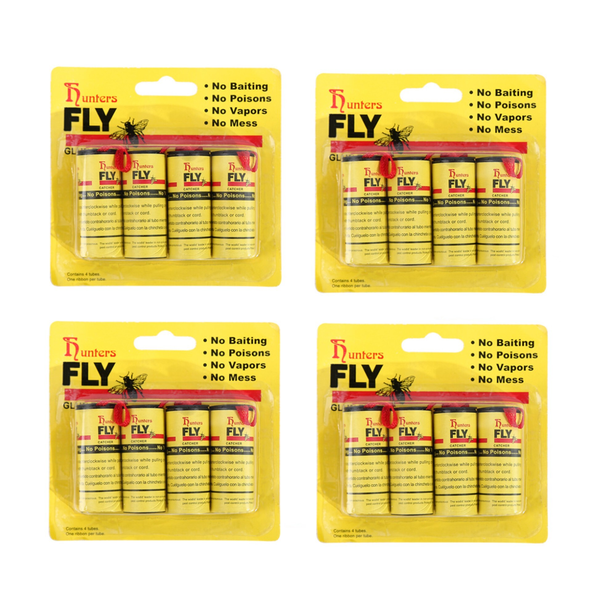 Wattne 16PCS Sticky Fly Strips, Fly Paper Strips Roll Hanging, Fly Tape