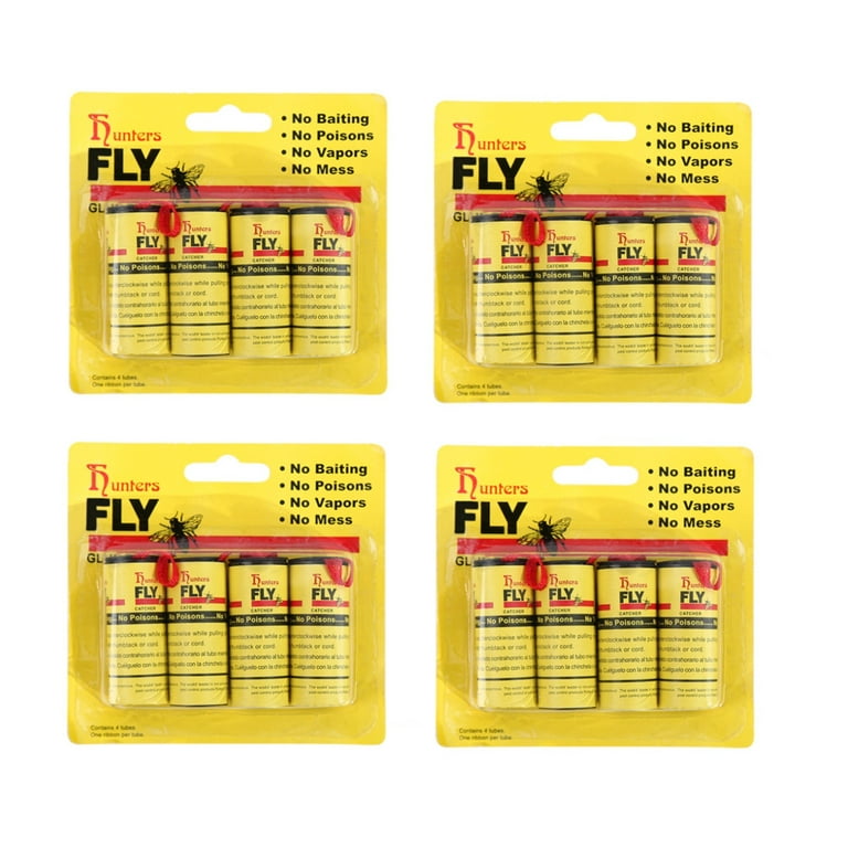 Wattne 16PCS Sticky Fly Strips, Fly Paper Strips Roll Hanging, Fly Tape Fly  Traps Ribbon, Fungus Gnat Mosquito Tape Fly Catcher Killer Indoor&Outdoor