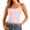 Pink, variant on Womens Spaghetti Strap Cropped Tank Tops Trendy Sleeveless Lace Undershirts Causal Scoop Neck Solid Summer Cami Tops White S