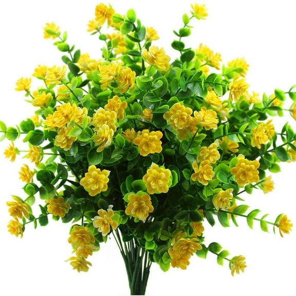 Sinhoon 6Pcs Artificial Flowers Fake Outdoor UV Resistant Plants Faux Plastic Outside Hanging Planter Home Garden Decor Flower