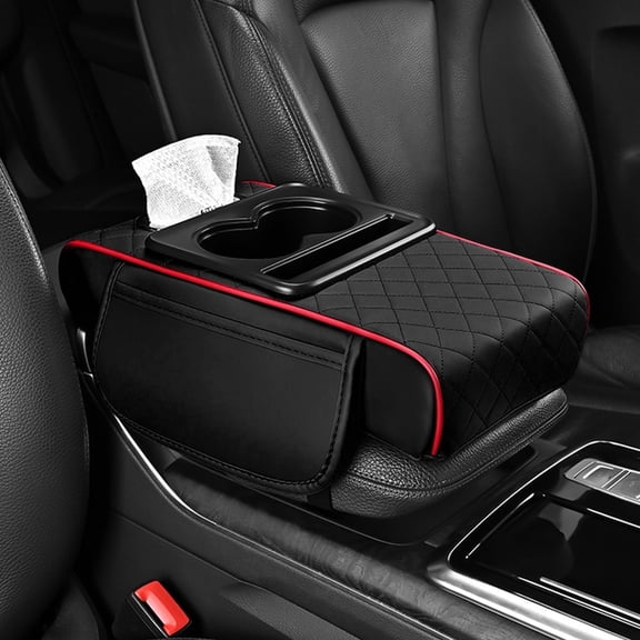 Universal Car Armrest Cushion Leather Cover Center Console Box Pad Protector