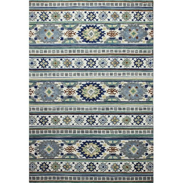 Bashian R131-IV-76X96-AL113 7 Pi 6 x 9 Pi 6 Po Collection de Valence Transitionnelle Tapis 100 % Laine Touffeté à la Main&44; Ivoire