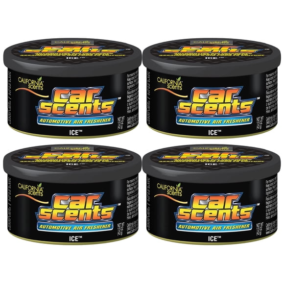 California Scents Car Air Freshener ICE Auto Organic Fragrance Smell Vented Lids (4-Pack)