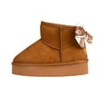 thumbnail image 4 of bebe Girl's Slanted Winter Boots with Bebe Bow, Cozy and Stylish Cold Weather Boots for Kids, Cognac, 12, 4 of 9