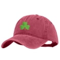 thumbnail image 4 of St. Patrick's Day Baseball Cap, Green Embroidered Four Leaf Clover Vintage Washed Adjustable Hat for Men and Women, Funny Shamrock Sun Protection Cap, 4 of 5