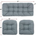 thumbnail image 4 of 3 Piece Wicker Chair Cushion Set, 1 Loveseat Wicker Settee Cushion & 2 U-Shape Cushion for Patio Bench All Weather, 4 of 16