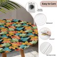 thumbnail image 3 of Fall Orange Green Maple Leaf Round Tablecloth for 55-60 Inch Tables,Fitted Table Cover with Elastic Edge,Watercolor Botanical Retro Waterproof Outdoor Table Cloth Protector for Patio Garden Dinner, 3 of 9