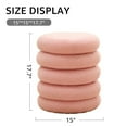 thumbnail image 3 of Tcbosik 15" Round Storage Ottoman with Flip-Top Tray, Upholstered Teddy Footstool, Modern Foot Rest for Living Room, Bedroom, Pink, 3 of 8