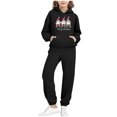 thumbnail image 3 of Piuwrlz Kids Sweatsuits Sets 2pcs Girls Jogger Set Pocket Christmas Round Neck Sweats and Sweatpants Black Size 9 Years, 3 of 9