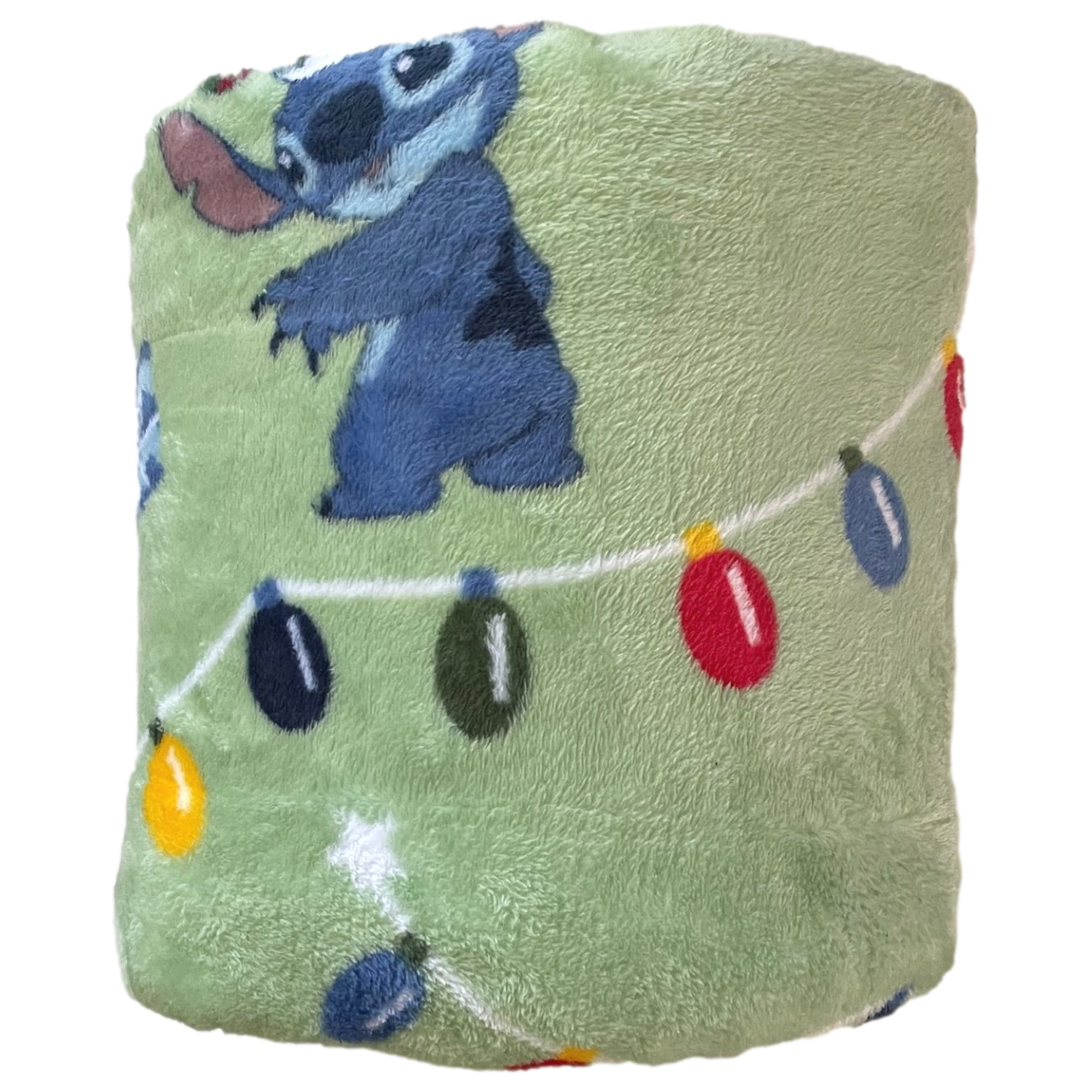 Big One Oversized Plush Disney Stitch Christmas Throw Blanket, Green 5'x6'