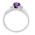 thumbnail image 5 of Mauli Jewels Rings for Women 0.9 Carat Oval Amethyst and Diamond Ring 4-Prong 10K White Gold, 5 of 6