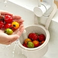 thumbnail image 4 of White Sink Strainer Basket - Hanging Sink Colander Drain Basket, Upgrade Quicks Draining Tool with Bottom Release for Mess-Free Hands-Free Cleanup, 5X4X3In, 1Pcs, 4 of 6