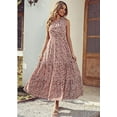 thumbnail image 6 of PRETTYGARDEN Women's Summer Floral One Shoulder Maxi Dress Knot Ruffle Boho Beach Vacation Wedding Guest Long Sun Dresses, 6 of 6