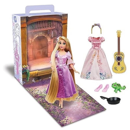 Disney Store Official Rapunzel Story Doll, Tangled, 11 Inches, Fully Posable Toy in Glittering Outfit - Suitable for Ages 3+ Toy Figure, Gifts for Girls, New for 2023?