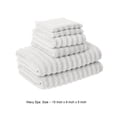 thumbnail image 5 of Cora 6 Piece Soft Egyptian Cotton Towel Set, Classic Textured Design, White- Saltoro Sherpi, 5 of 5