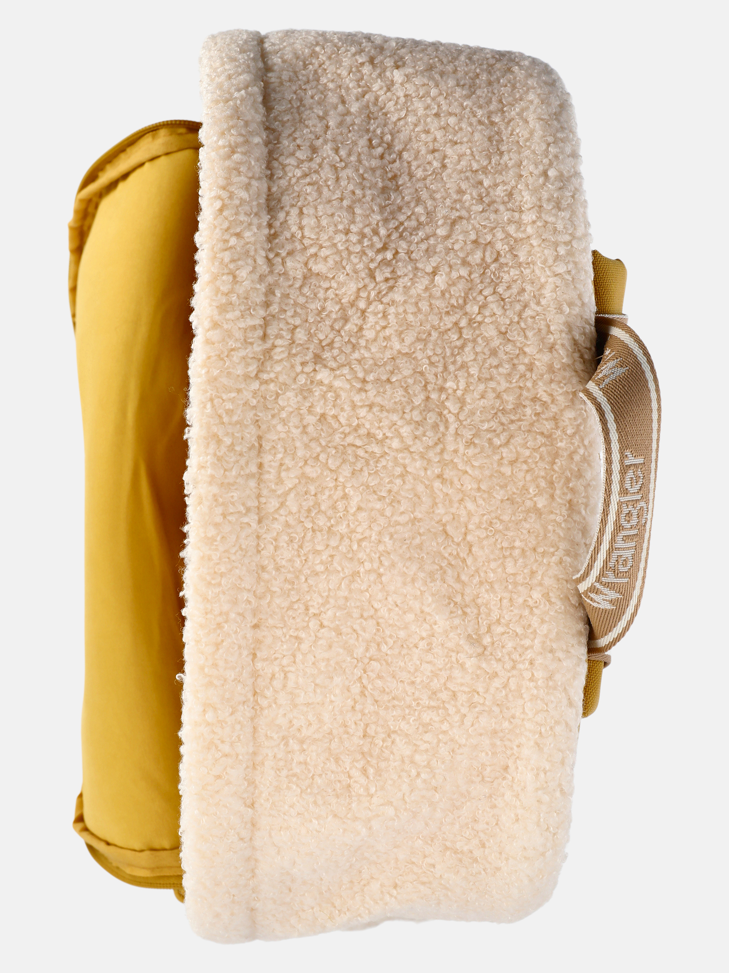 Mochila unisex de 17", de felpa, tono almendra y atardecer, beige 4