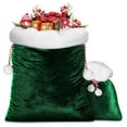 thumbnail image 6 of Christmas Drawstring Bags - Premium Green Velvet Gift Packaging Bag,Reusable Santa Claus Backpack for Christmas Decorations & Surprise Gifts,19.7x27.5in, 6 of 9