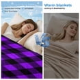 thumbnail image 2 of Black Purple Plaid Cooling Blanket,Lightweight Breathable Summer Throw Blanket with Double Sided Cold Effect,Farmhouse Simple Buffalo Checked Picnic Blankets Bed Sheet for Hot Sleepers 60"x80", 2 of 8