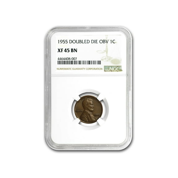1955 Lincoln Cent Doubled Die Obverse XF-45 NGC