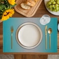 thumbnail image 4 of Teal Grey Ombre Placemats Set of 6, Gradient Contemporary Abstract Art Placemats for Dining Table, Place Mats for Kitchen Tabletop, Waterproof Wipeable Dining Table Mats Set, 4 of 9