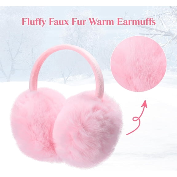 1Pcs Women Winter Earmuffs Girls Faux Fur Fluffy Soft Ear Warmer Outdoor Plush Warm Ear Covers
